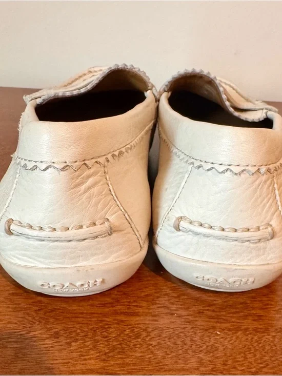 Coach Odette Loafers Cream Colored Women’s Sz 7B A01375 Pre Owned - Picture 3 of 7